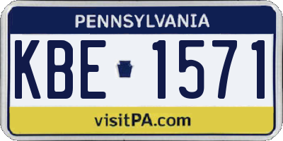PA license plate KBE1571