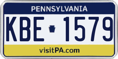 PA license plate KBE1579