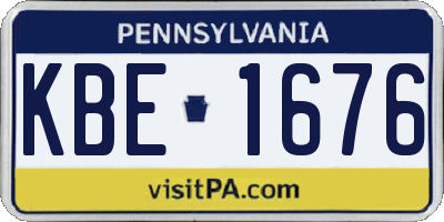 PA license plate KBE1676