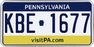 PA license plate KBE1677
