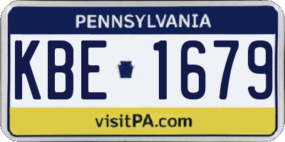 PA license plate KBE1679