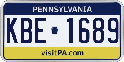 PA license plate KBE1689