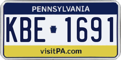 PA license plate KBE1691