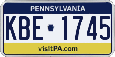 PA license plate KBE1745