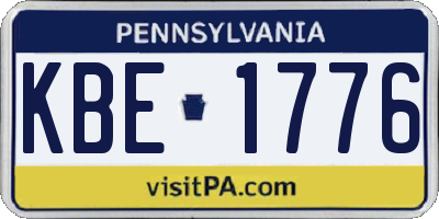 PA license plate KBE1776