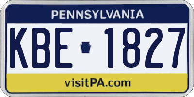 PA license plate KBE1827