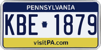 PA license plate KBE1879