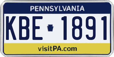PA license plate KBE1891