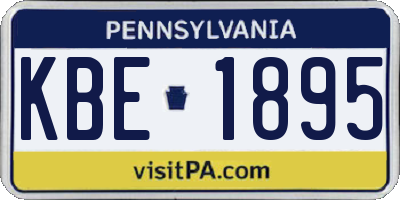PA license plate KBE1895