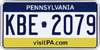 PA license plate KBE2079