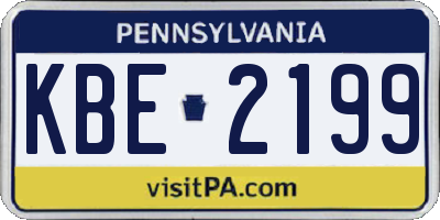 PA license plate KBE2199