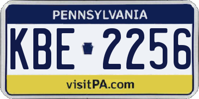 PA license plate KBE2256