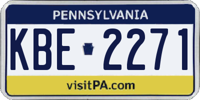 PA license plate KBE2271