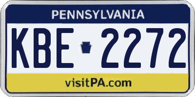 PA license plate KBE2272