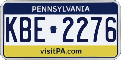 PA license plate KBE2276