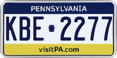 PA license plate KBE2277