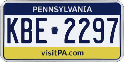 PA license plate KBE2297