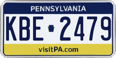PA license plate KBE2479
