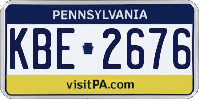 PA license plate KBE2676