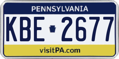 PA license plate KBE2677