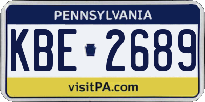 PA license plate KBE2689