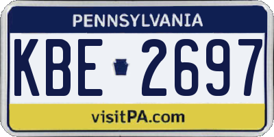 PA license plate KBE2697