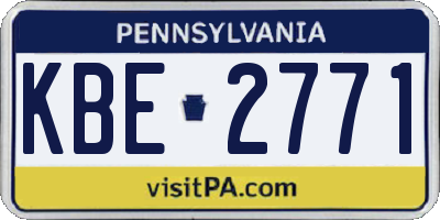 PA license plate KBE2771