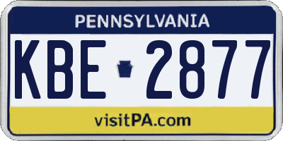 PA license plate KBE2877