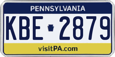 PA license plate KBE2879
