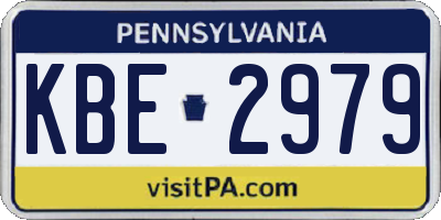 PA license plate KBE2979