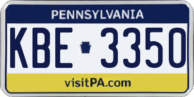 PA license plate KBE3350