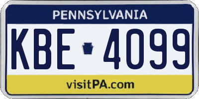 PA license plate KBE4099