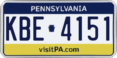 PA license plate KBE4151
