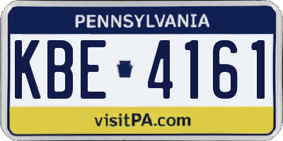 PA license plate KBE4161