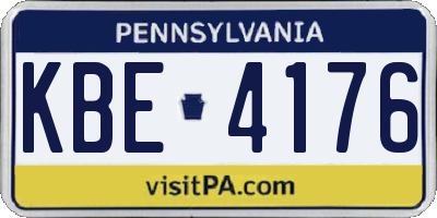 PA license plate KBE4176