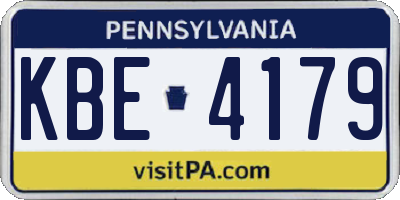 PA license plate KBE4179