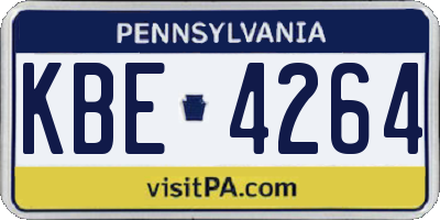 PA license plate KBE4264