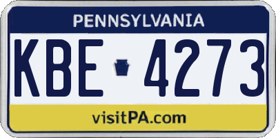 PA license plate KBE4273