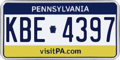 PA license plate KBE4397