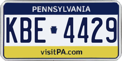 PA license plate KBE4429