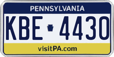 PA license plate KBE4430