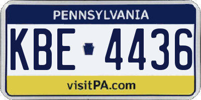 PA license plate KBE4436