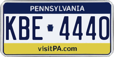 PA license plate KBE4440