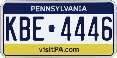 PA license plate KBE4446