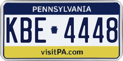 PA license plate KBE4448