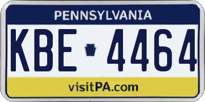 PA license plate KBE4464