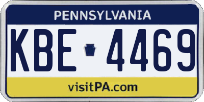 PA license plate KBE4469