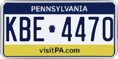 PA license plate KBE4470