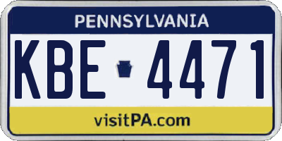 PA license plate KBE4471
