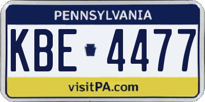 PA license plate KBE4477